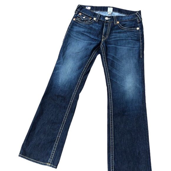 Vintage True Religion Jeans Size 36 RICKY BIG T RARE Brown Stitch - Picture 8 of 8